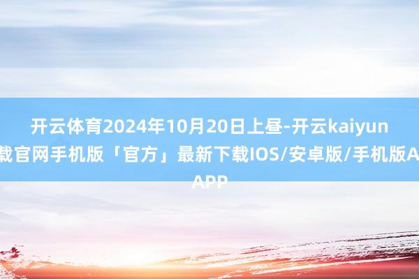 开云体育2024年10月20日上昼-开云kaiyun下载官网手机版「官方」最新下载IOS/安卓版/手机版APP